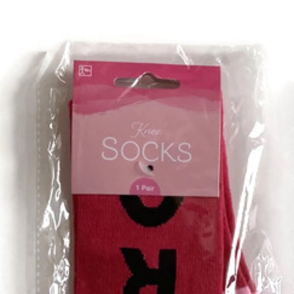 ampro breast cancer awareness strong knee socks deep pink 1 pair OSFM new - Picture 5 of 6